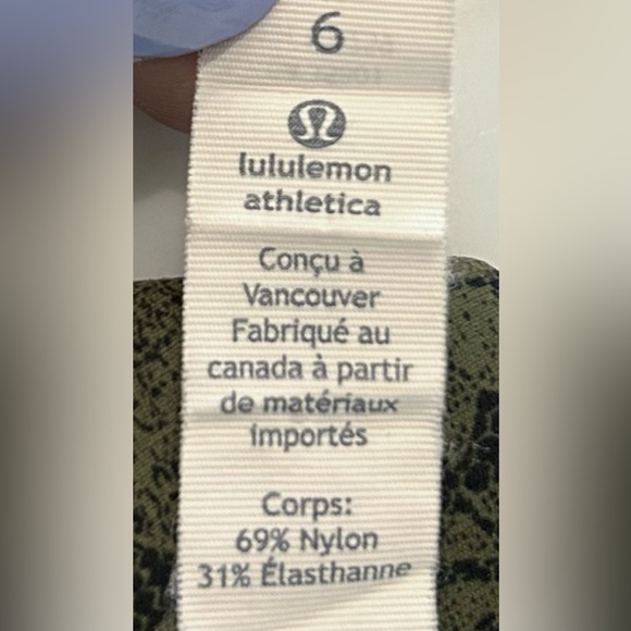 Lululemon Wunder Under Pant High-Rise Leggings Size 6 Olive Black Lace Print - Picture 4 of 5